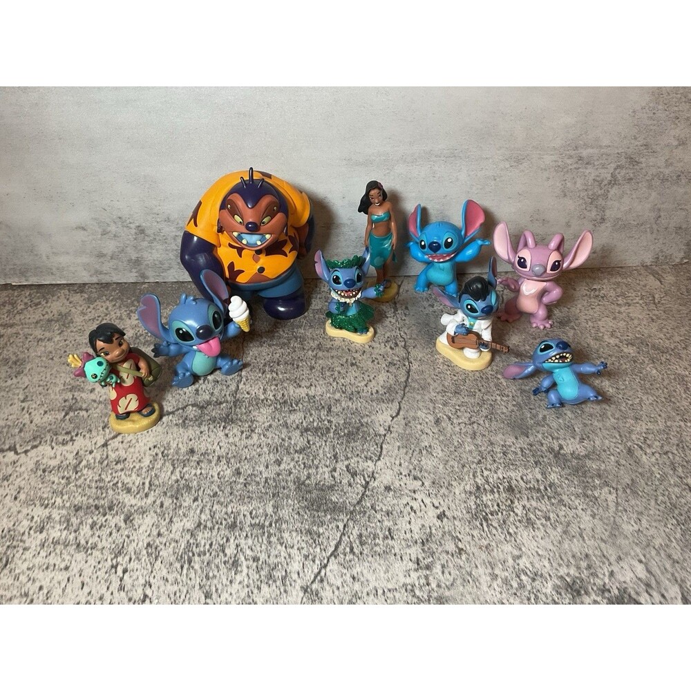 Disney Lilo & Stitch Deluxe Figurine Figure  pieces Play Toys Lot of 9